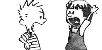 An image of Calvin and Susie arguing from Bill Watterson's Calvin & Hobbes.