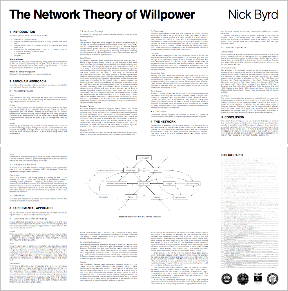 Nick Byrd's Network Account of Willpower Poster
