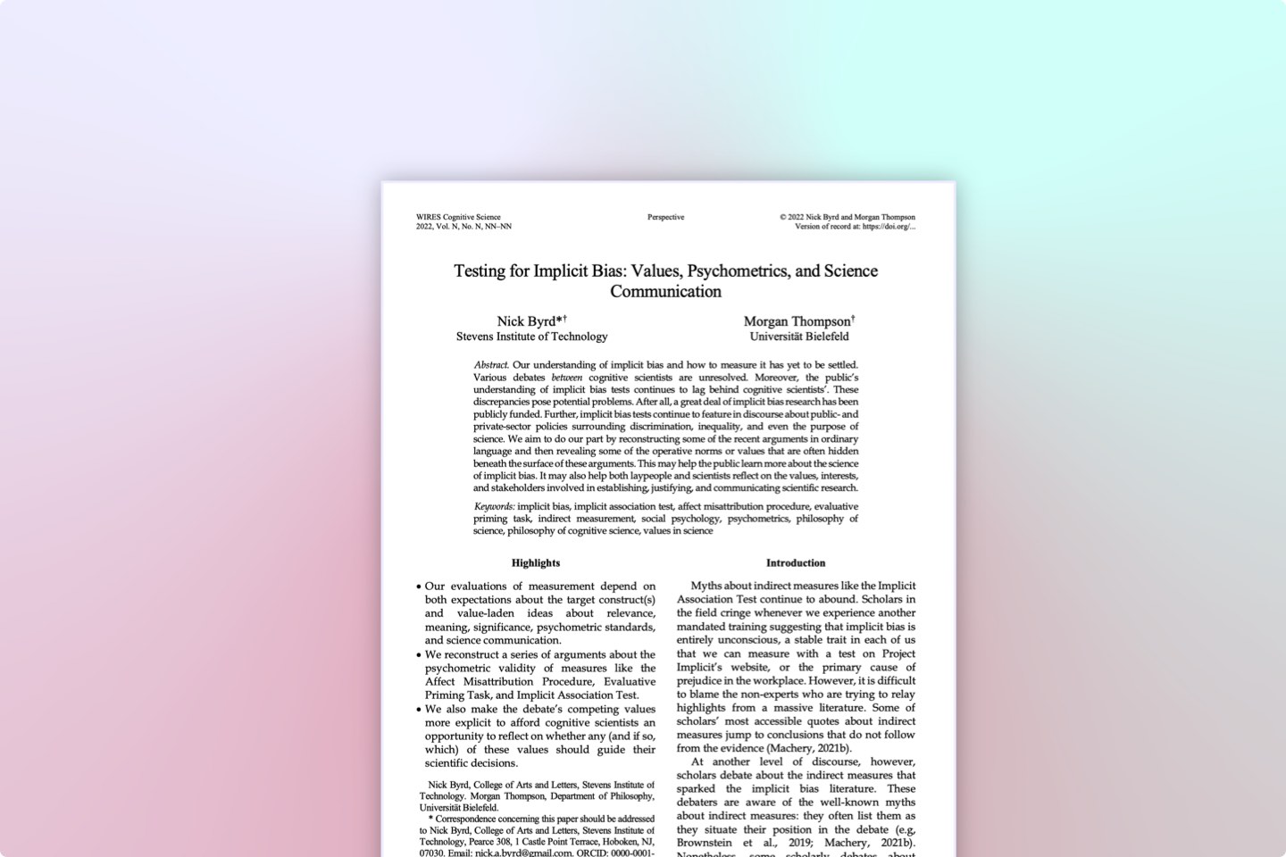 Upon Reflection, Ep. 11 Testing for Implicit Bias Nick Byrd, Ph.D.
